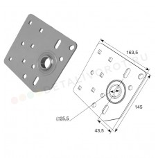 Кронштейн крепления вала DoorHan L=163,5 (для барабана сзади)