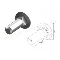 Болт DoorHan /D=М8/L=24мм/с потайной головкой и квадрат.подголовком/Тупой/Оцинкованный/Метрическая/шаг резьбы