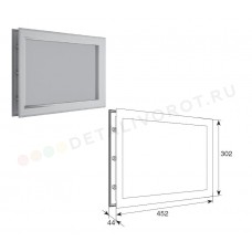 Окно акриловое DoorHan 452х302 белое для панелей со структурой филенка