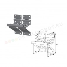 Боковая опора DoorHan сдвоенная с усиленным удлиненным держателем ролика (нержавеющая сталь 2мм)