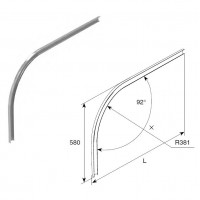 Изгиб горизонтальной направляющей DoorHan R381 H580 L=3600 (пара)