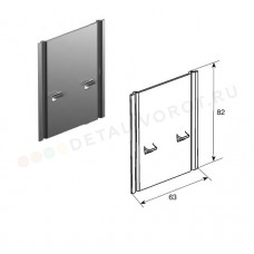 Пластина крепления сдвоенных горизонтальных направляющих 82мм DoorHan